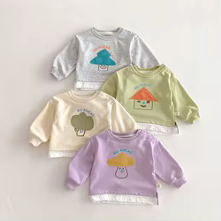 MILANCEL Sudadera con capucha para niños 0-5T con parches de dibujos
