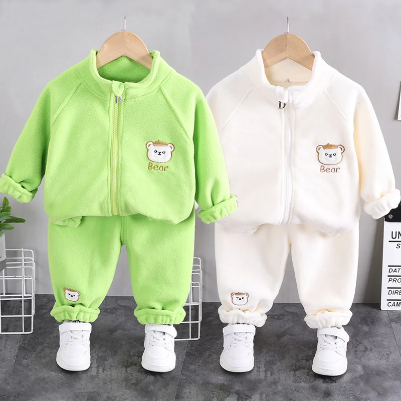 Conjunto acolchado infantil unisex: abrigo y pantalón oso - imagen 2