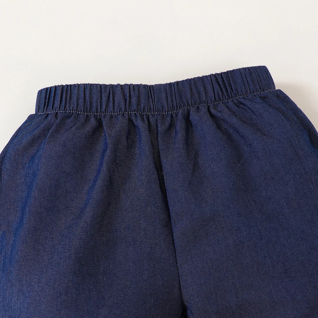 Conjunto de verano para niña con top mariposa y pantalón azul - imagen 5