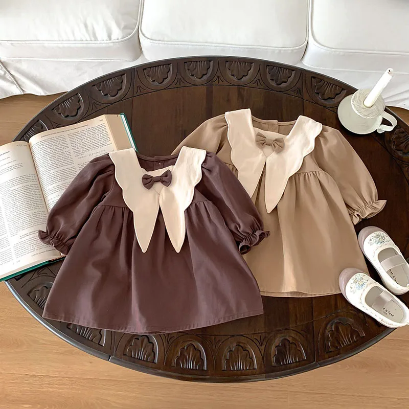Milangel Vestido escolar retro de algodón para niña - imagen 2