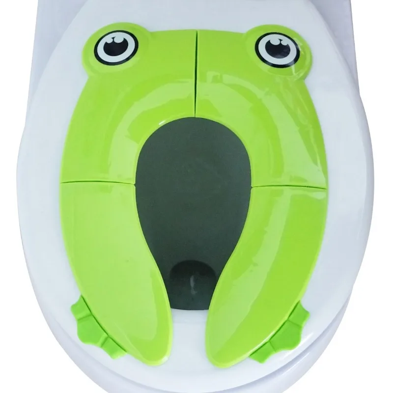 Asiento de inodoro infantil plegable viaje antideslizante rana