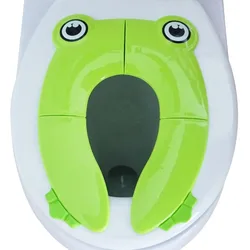 Asiento de inodoro infantil plegable viaje antideslizante rana