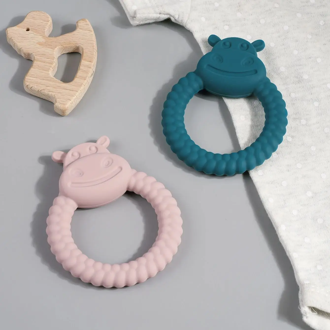 Mordedor de silicona de bebé conejito tierno para dentición sin BPA - imagen 5