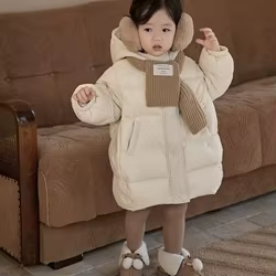 Abrigo de plumón acolchado para niños, parka cálida de invierno