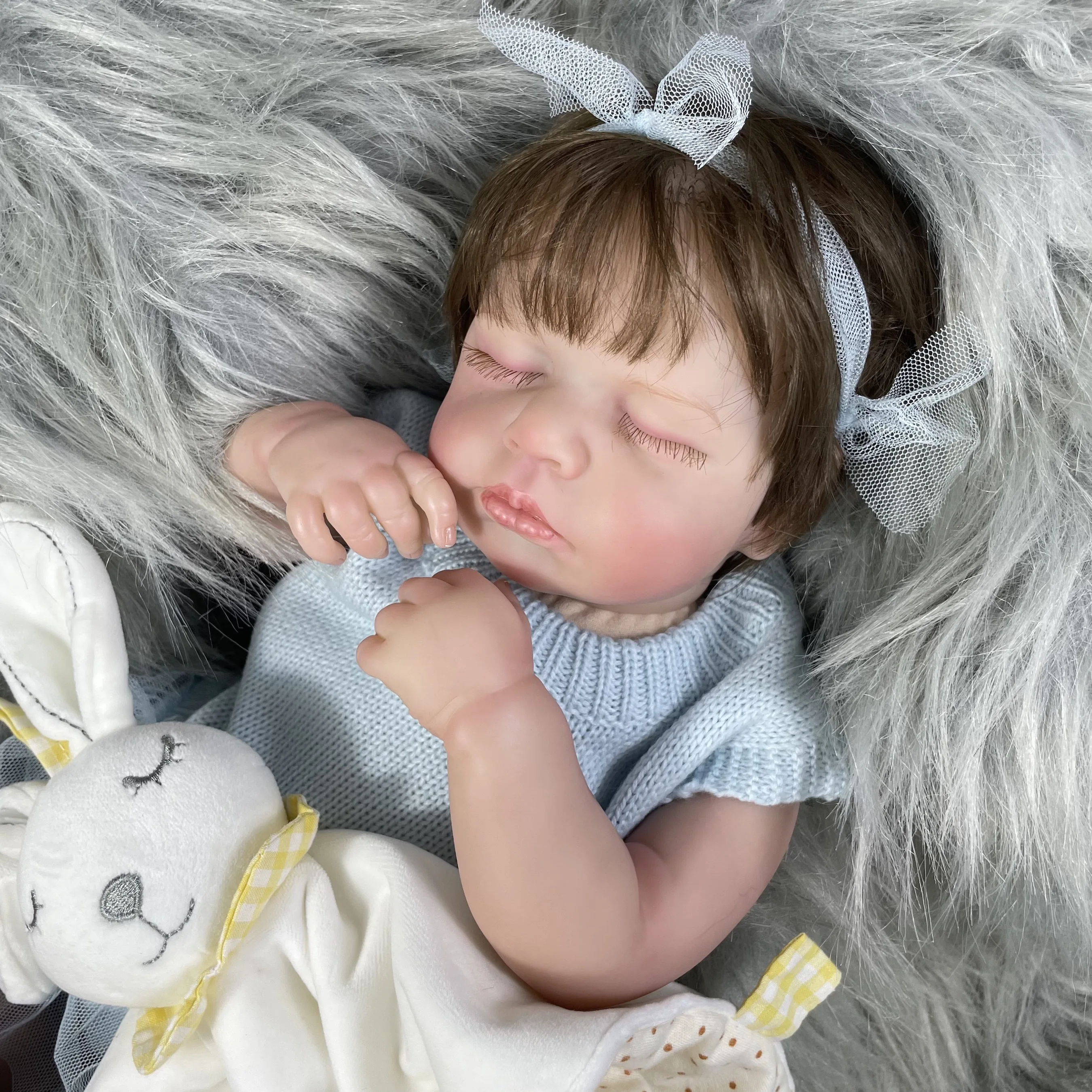 LouLou muñeca reborn para niña con pelo enraizado a mano - imagen 3