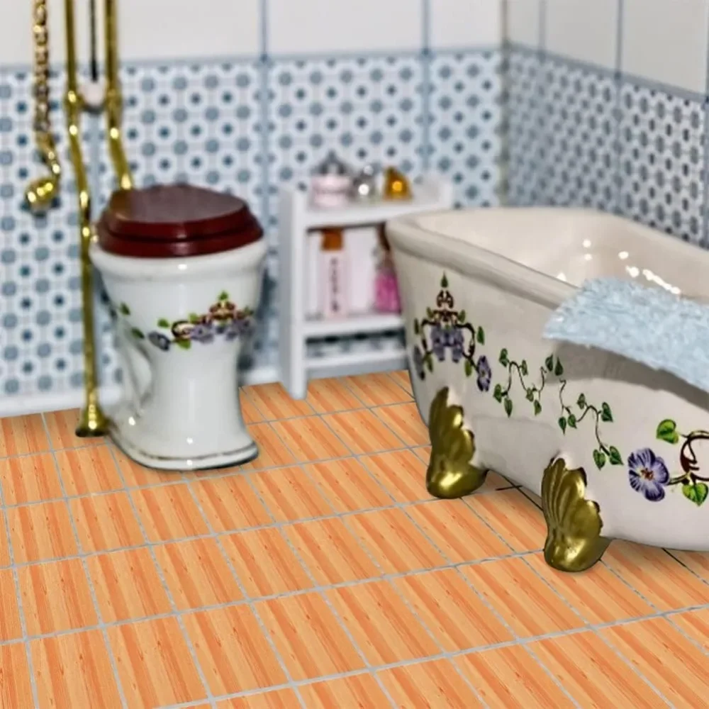 Baldosas para casa de muñecas estilo tablero de ajedrez