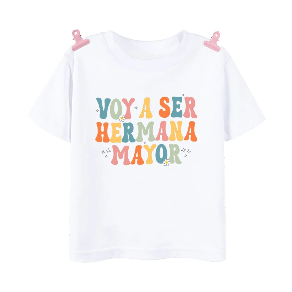 Camiseta para anuncio de embarazo hermana mayor - estampado español - imagen 3