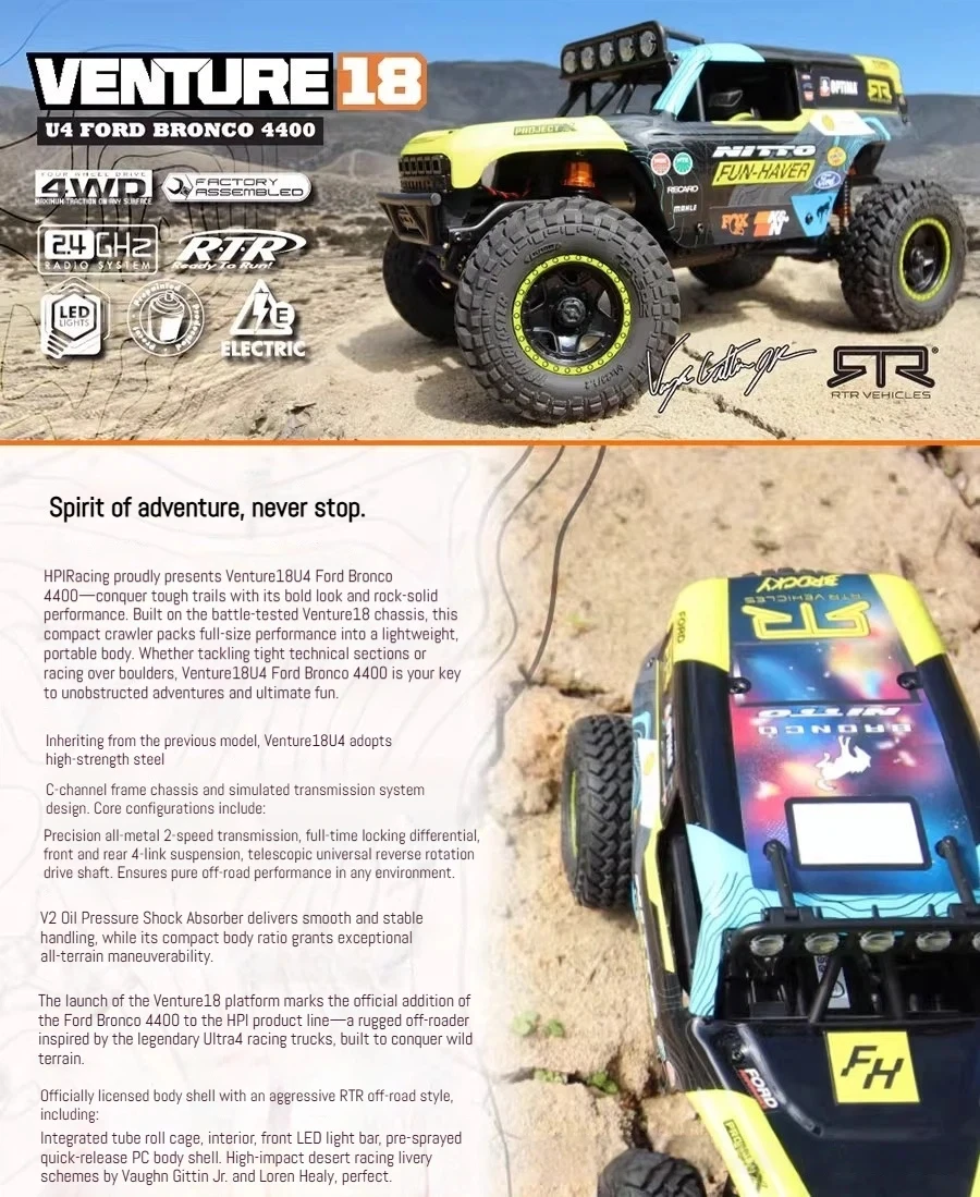 Coche RC Ford Bronco 1:18 4WD todoterreno