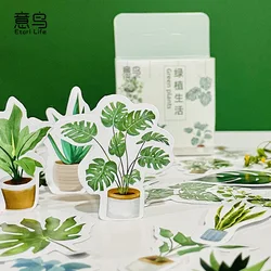 Pegatinas infantiles de plantas verdes para cuadernos y diario