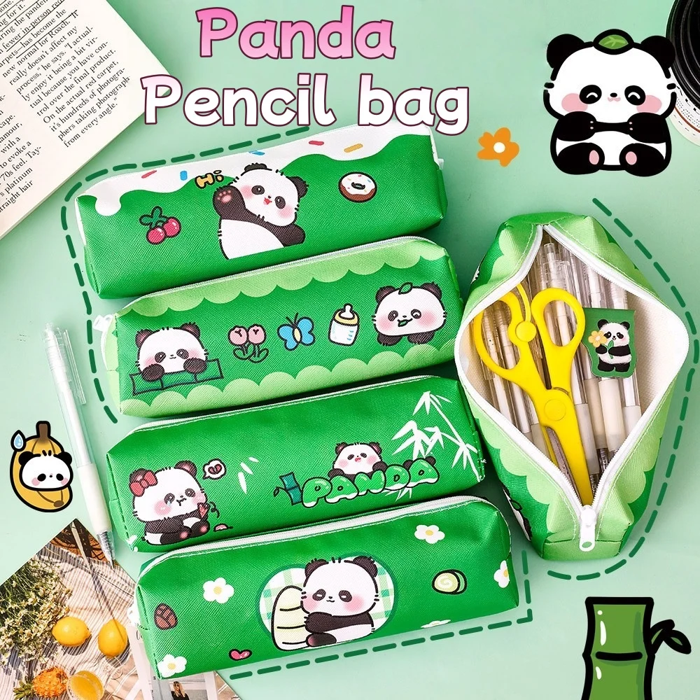 Estuche para lápices con panda y cremallera, gran capacidad - imagen 5