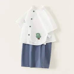 Conjunto verano bebé coreano: camiseta y short de algodón