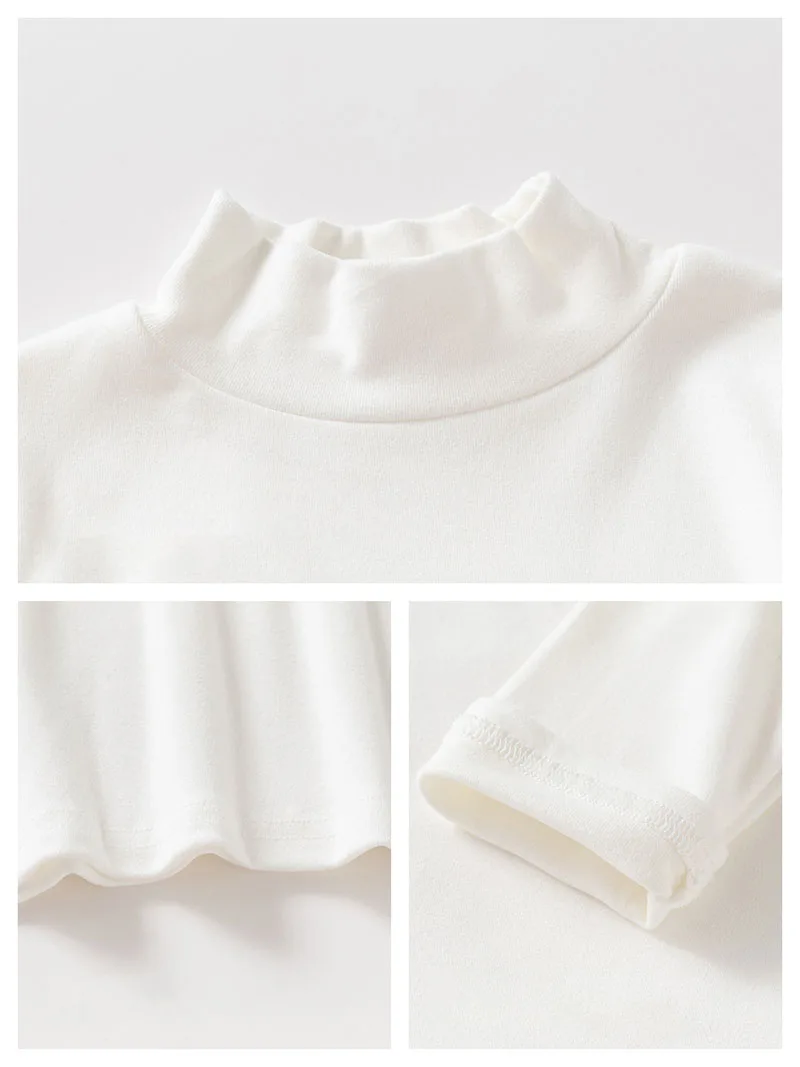 Camiseta interior cuello alto fina para niños de primavera, holgada - imagen 5