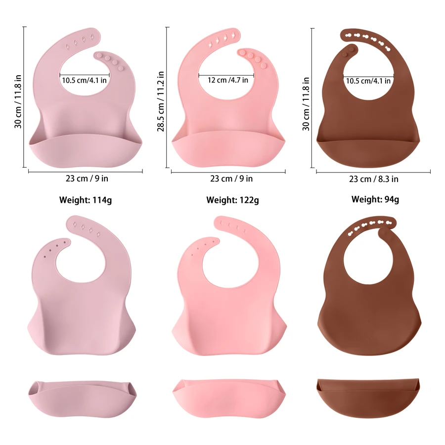 Baberos impermeables de silicona para bebé - sin BPA, ajustables - imagen 2