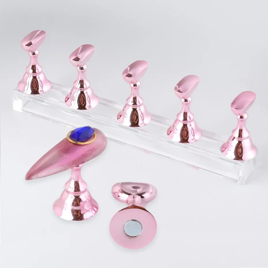 Soporte de manicura con diseño de tablero de ajedrez