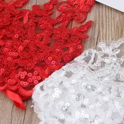 Guantes princesa de niña elásticos malla con lazo y perlas