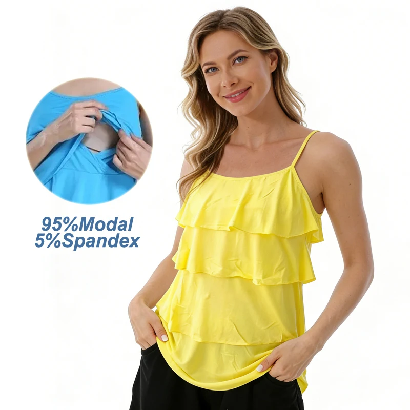 Camiseta de lactancia sin mangas suave y transpirable para verano - imagen 2