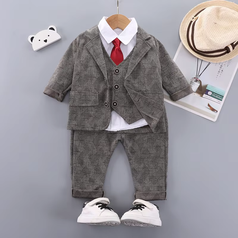 Conjunto bebé primavera y otoño con abrigo manga larga - imagen 4