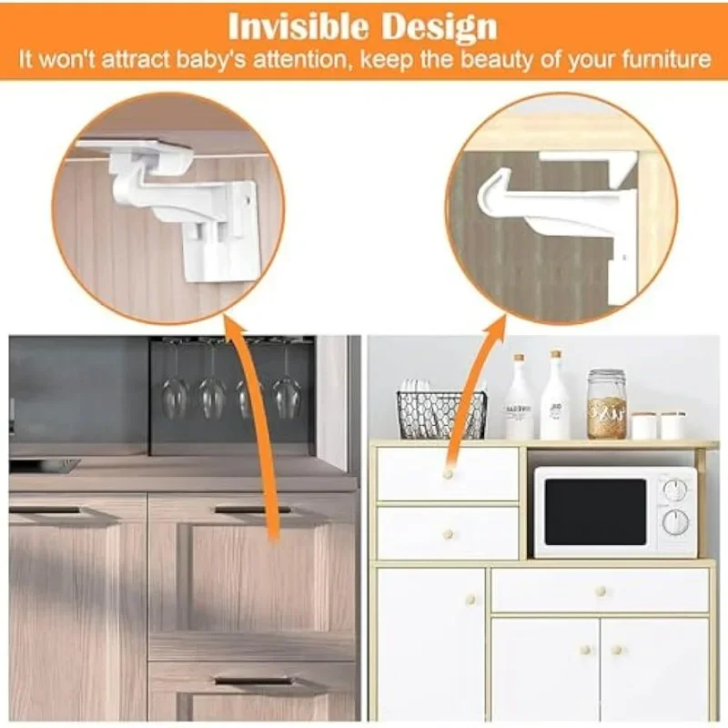 Cerradura invisible de seguridad para muebles – Babyproofing sin taladro - imagen 2