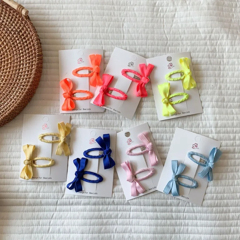 Clips laterales para el pelo de niños con lazo caramelo - imagen 5