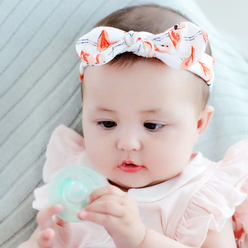 Diademas bebé recién nacido elásticas con lazo estampado floral