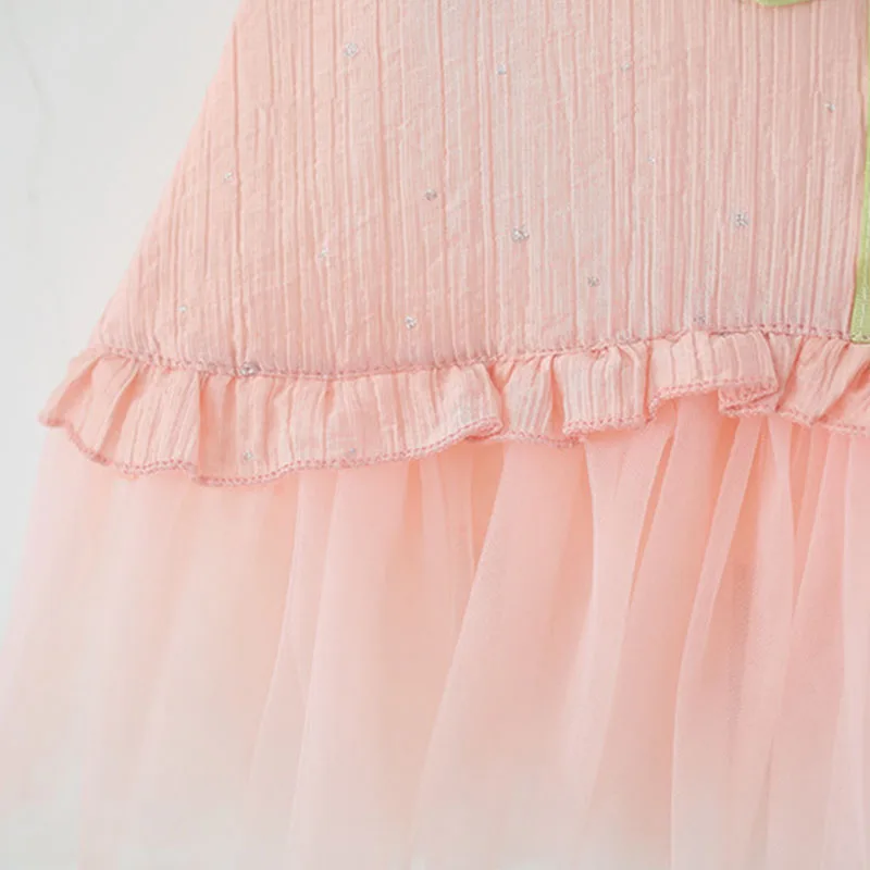 Vestido de verano sin mangas para niña con sombrero de flores - imagen 3