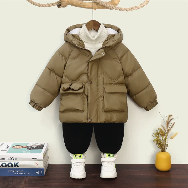 Abrigo acolchado de invierno con capucha para niños - imagen 3