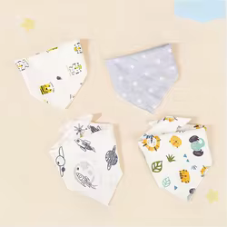 Babero bandana de algodón con dibujos animados para bebé