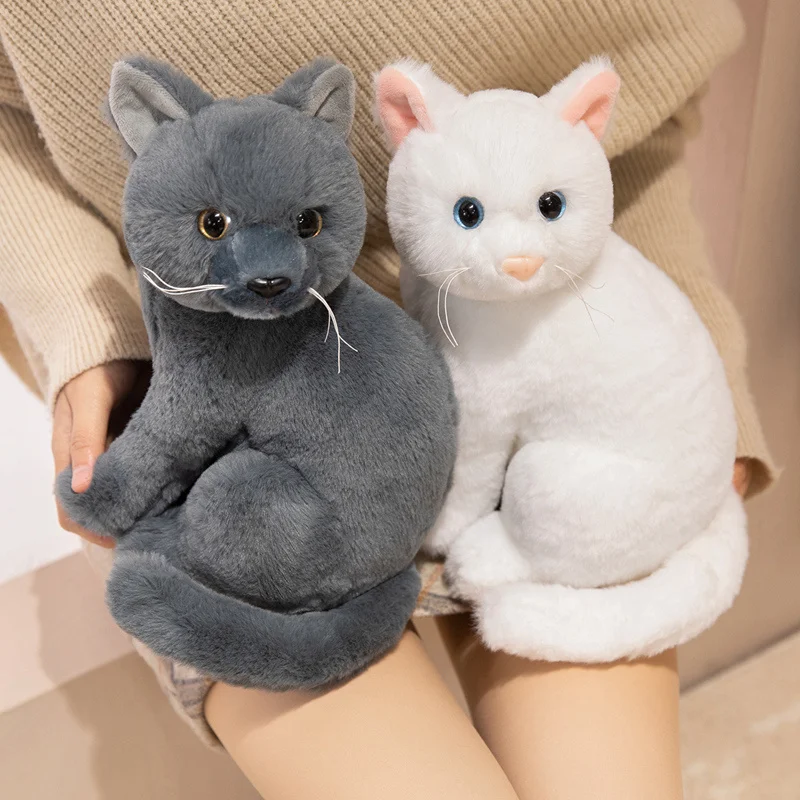 Peluche de gato gris y naranja de dibujos animados, suave y decorativo - imagen 3