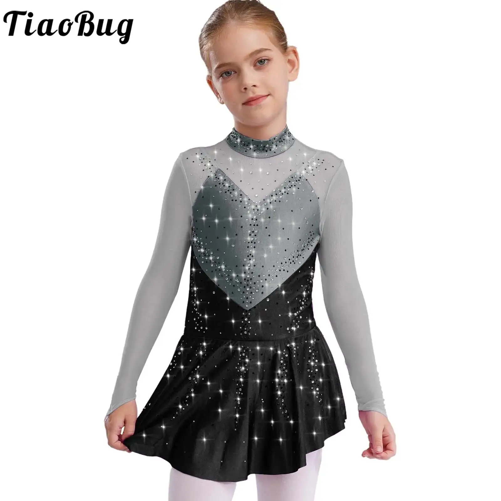 Body de niña para danza y ballet con pedrería brillante - imagen 5