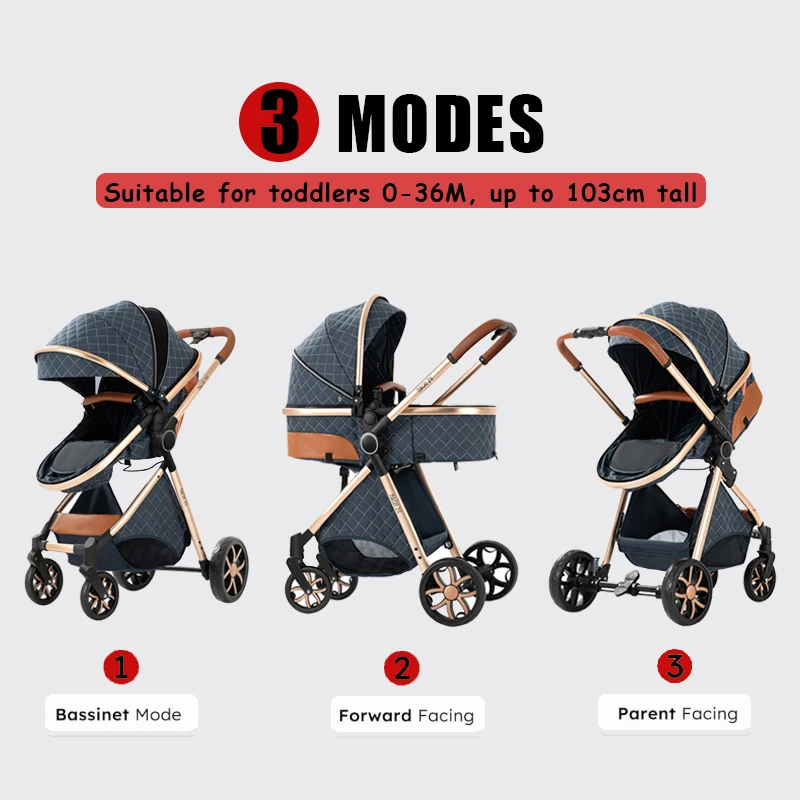 Cochecito bebé multifunción con capazo y sillita de coche