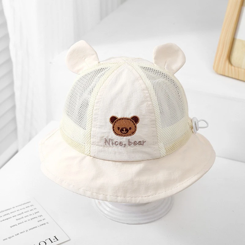 Gorra de pescador malla fina para bebé y niños, diseño oso - imagen 2