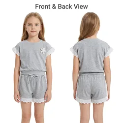 Conjunto de verano infantil con pantalón corto y carita sonriente