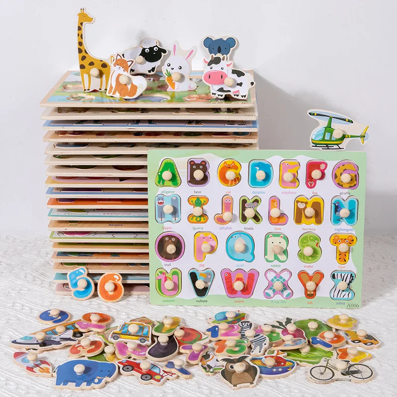 Rompecabezas 3D con clavijas de madera para niños pequeños Montessori - imagen 2