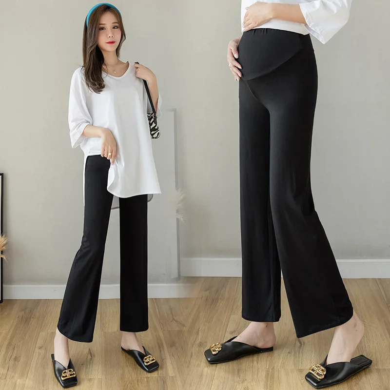 Pantalones de maternidad algodón verano pierna ancha cintura alta - imagen 4