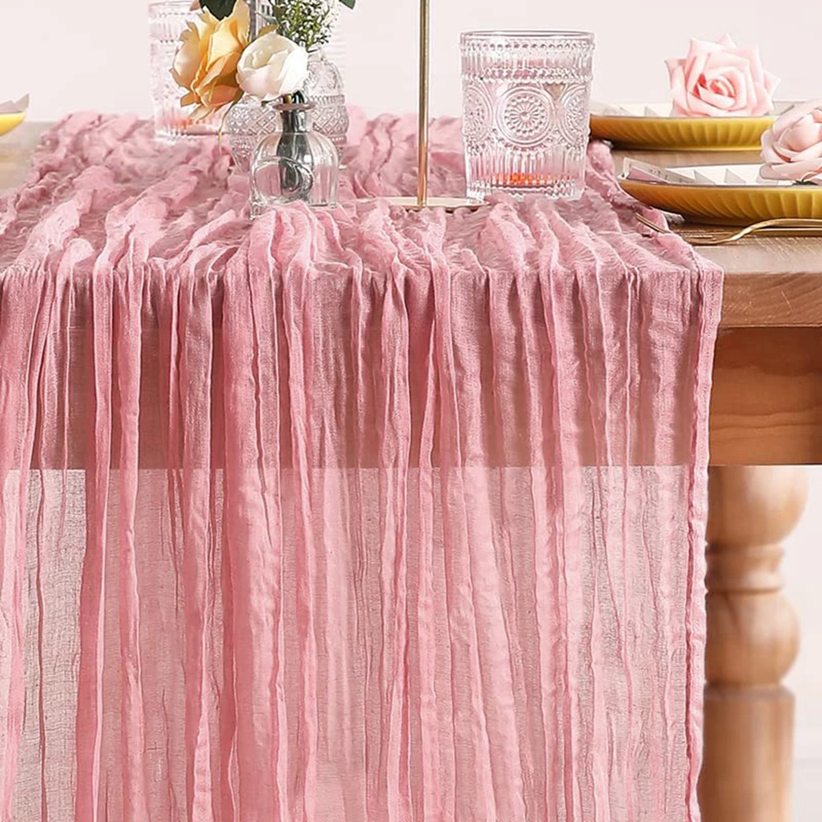 Camino de mesa de raso rosa para fiestas infantiles - imagen 4