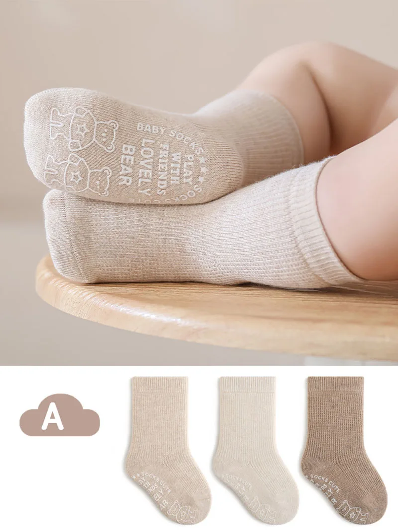 MILANCEL calcetines de otoño bebé con osito suaves para interiores - imagen 4
