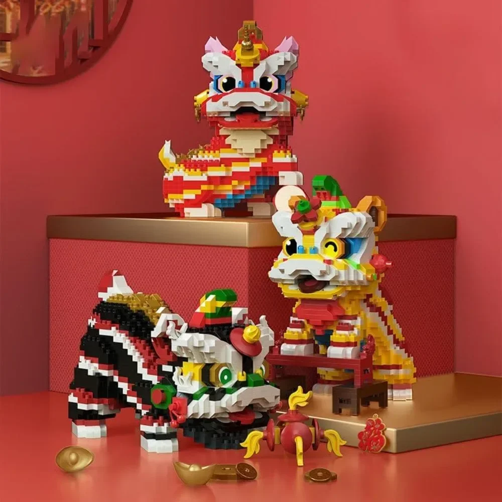 Set bloques de construcción león tradicional chino - imagen 5