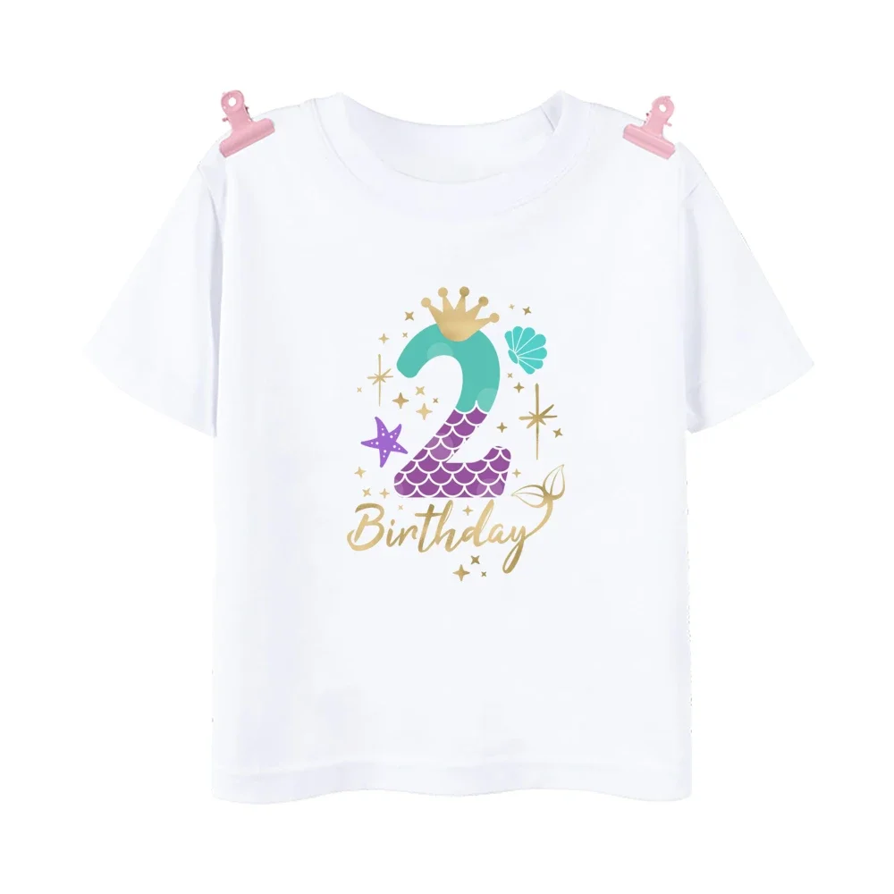 Camiseta de cumpleaños para niñas con estampado marino 1-9 años - imagen 2