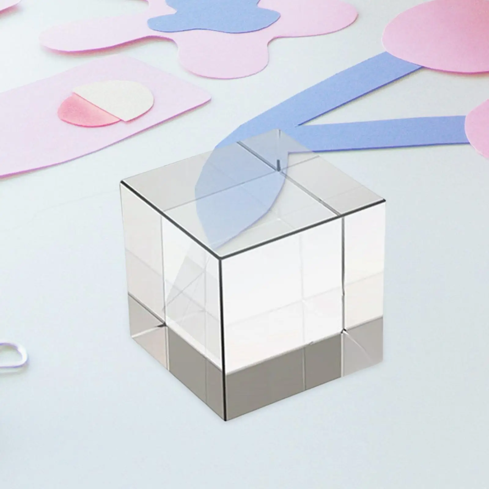 Prisma de cristal cúbico transparente para decoración de escritorio - imagen 4