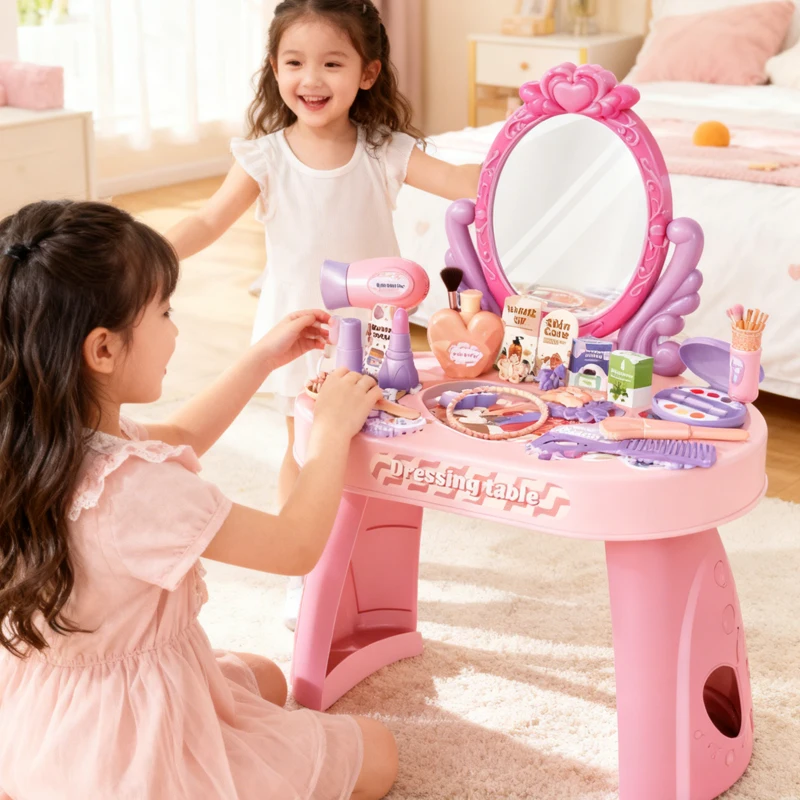 Tocador infantil de maquillaje y joyero para juego imitativo - imagen 3