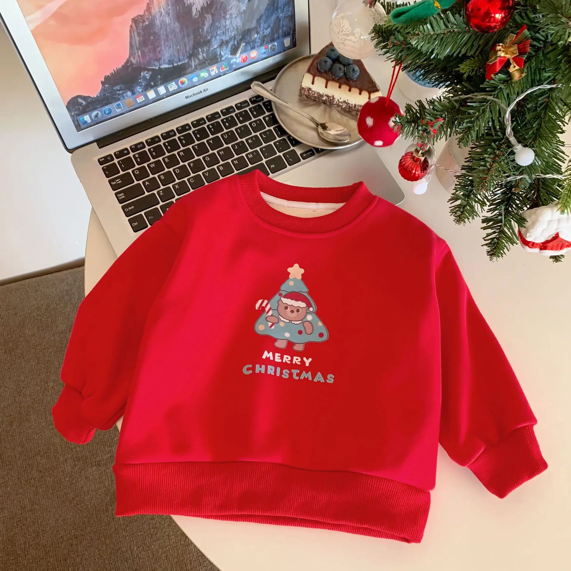 Sudadera acolchada de invierno con motivos navideños para niños - imagen 4