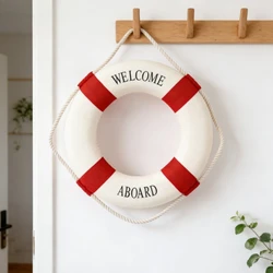 Decoración náutica infantil – Boya salvavidas roja y azul