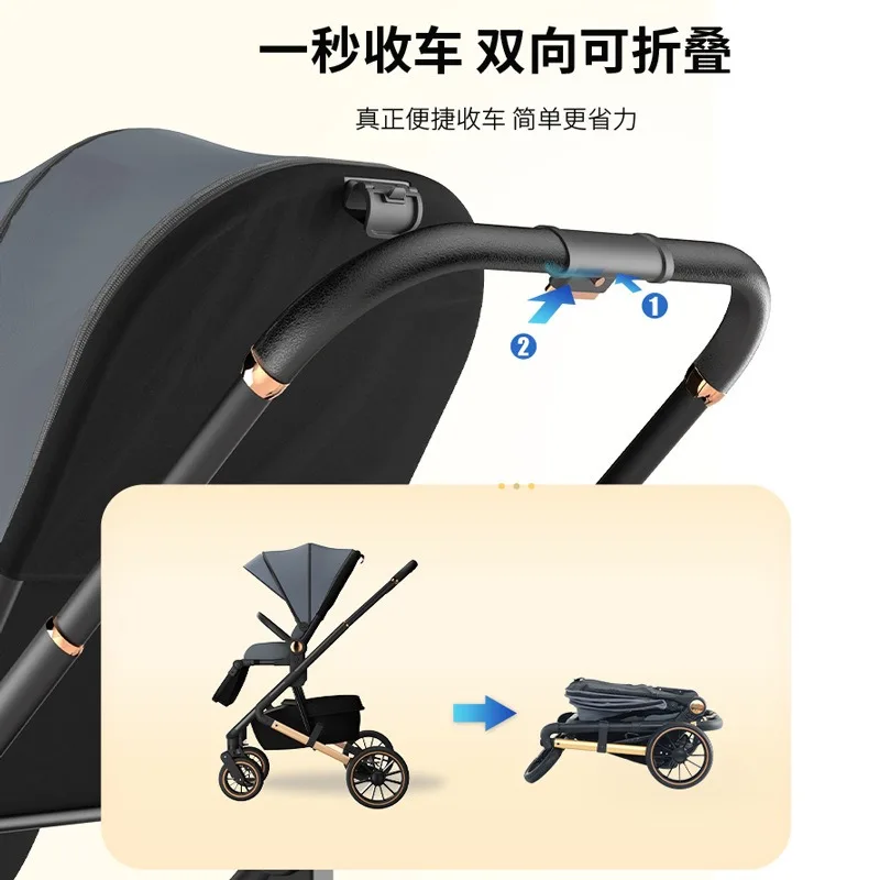 Cochecito bebé plegable con asiento reclinable - imagen 2