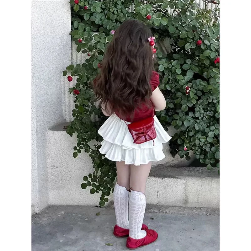 Conjunto de verano con falda y pajarita, estilo dulce - imagen 3