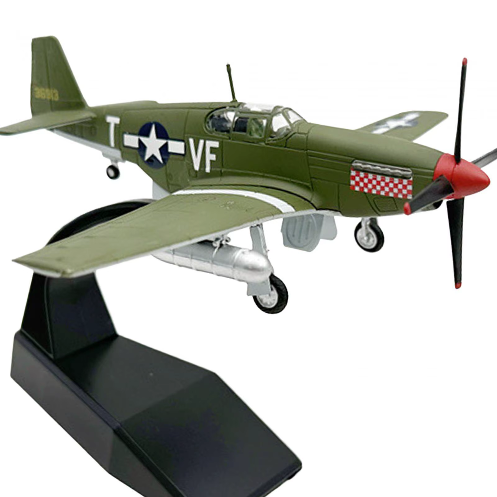Modelo avión P-51 fundido a presión con soporte de exhibición - imagen 2
