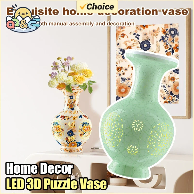 Rompecabezas de luz LED 3D en florero Montessori - imagen 4