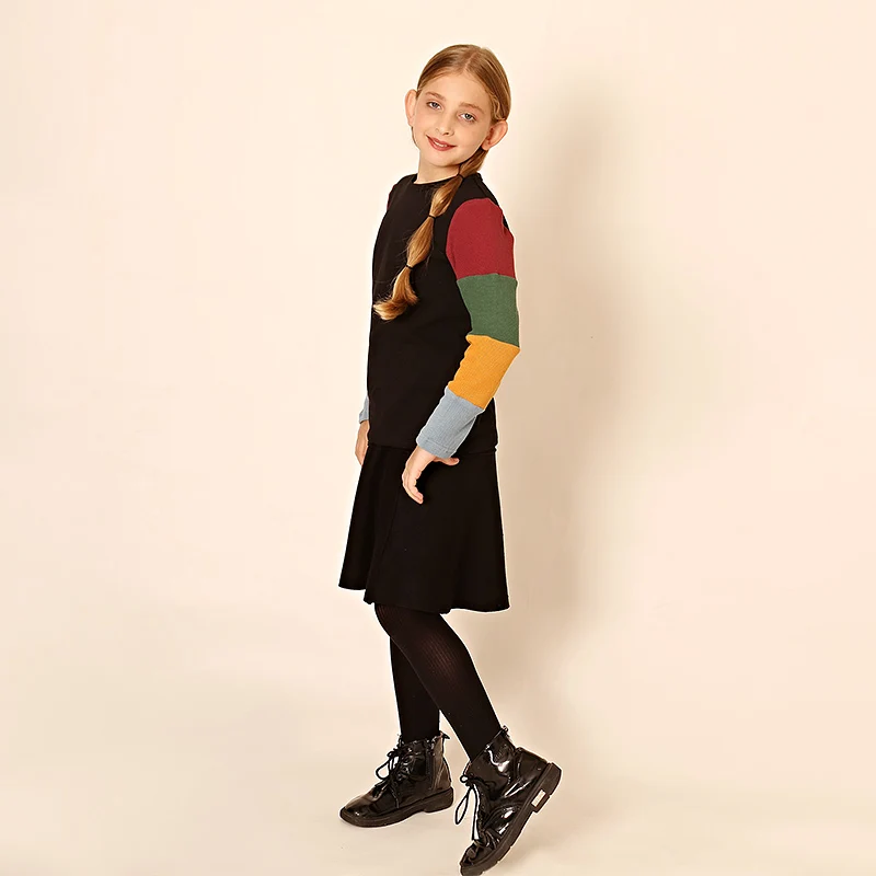 Vestido de algodón con manga de gofre para niña – Invierno - imagen 2
