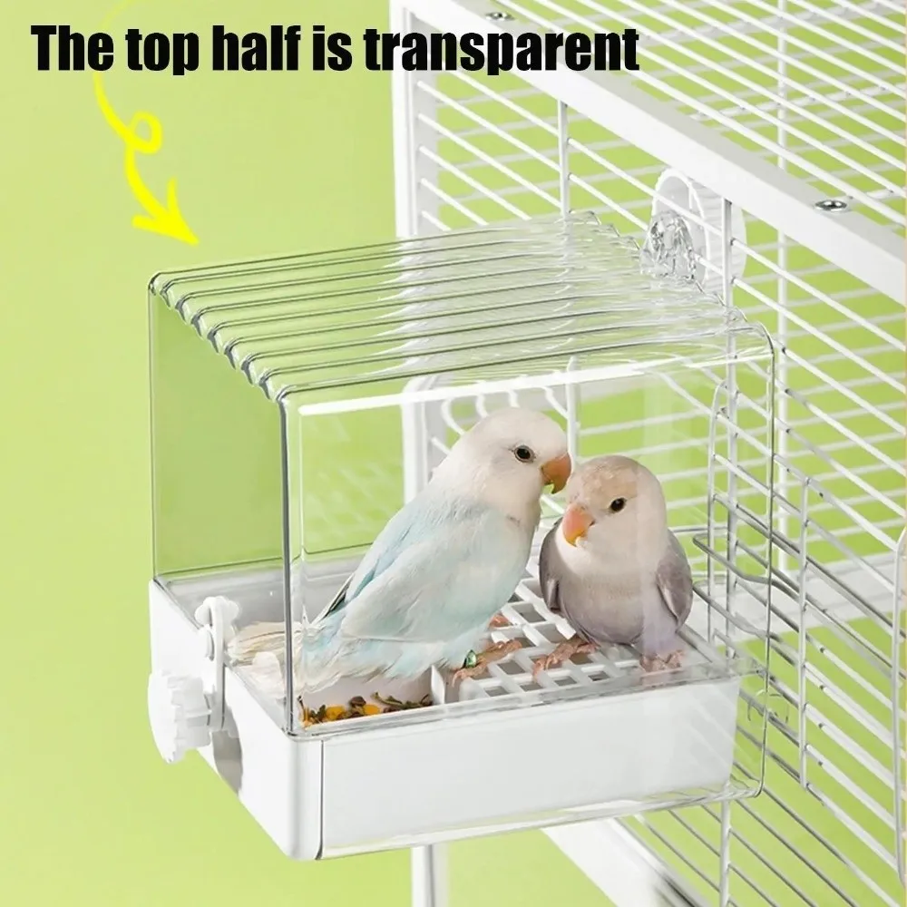 Baño para loros multifuncional anti-salpicaduras con comedero - imagen 5