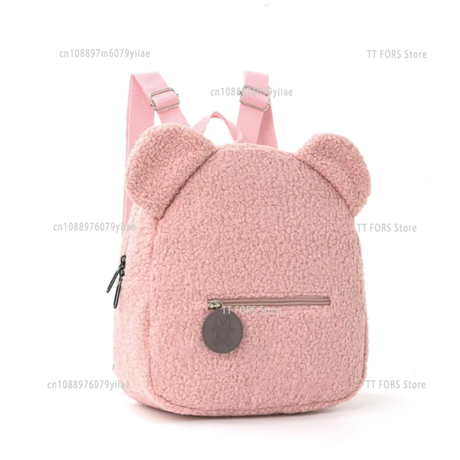 Mochila infantil rosa con orejas de oso