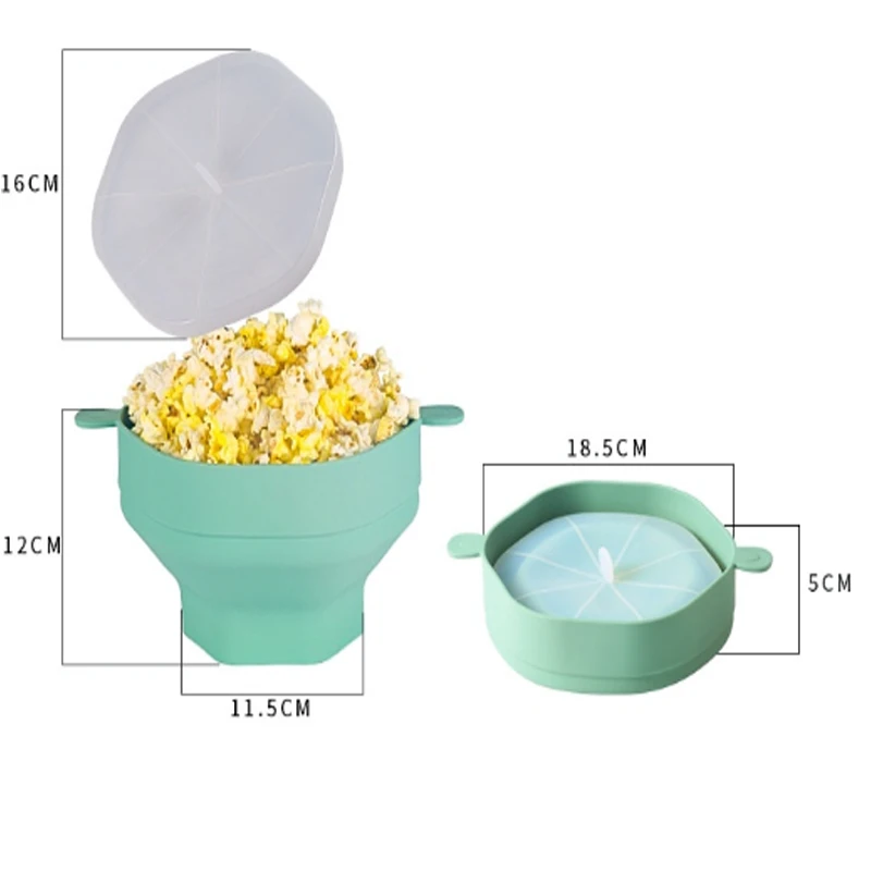 Cuenco de silicona desplegado para palomitas